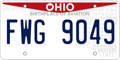 OH license plate FWG9049