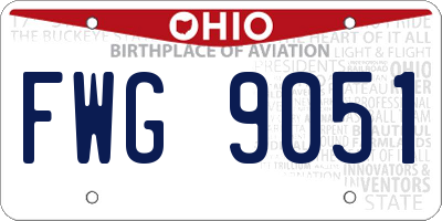 OH license plate FWG9051