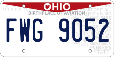 OH license plate FWG9052