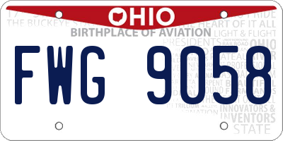OH license plate FWG9058