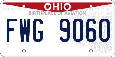 OH license plate FWG9060