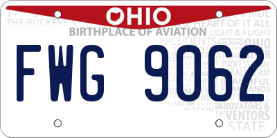 OH license plate FWG9062