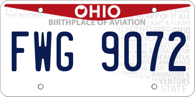 OH license plate FWG9072