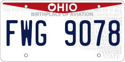 OH license plate FWG9078