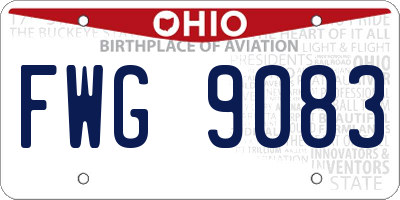 OH license plate FWG9083