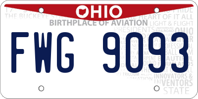 OH license plate FWG9093