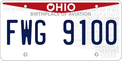 OH license plate FWG9100