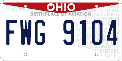 OH license plate FWG9104