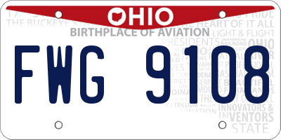 OH license plate FWG9108