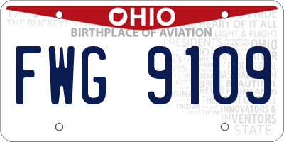 OH license plate FWG9109