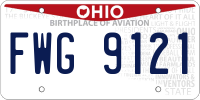 OH license plate FWG9121