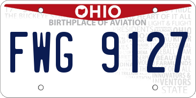 OH license plate FWG9127