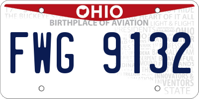 OH license plate FWG9132