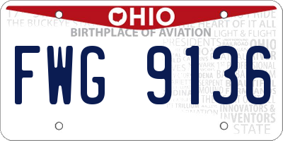 OH license plate FWG9136