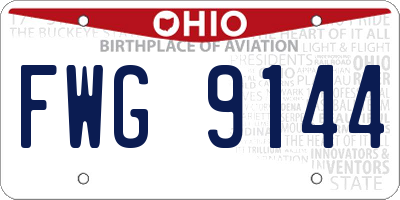 OH license plate FWG9144