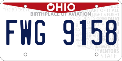 OH license plate FWG9158