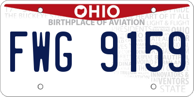 OH license plate FWG9159