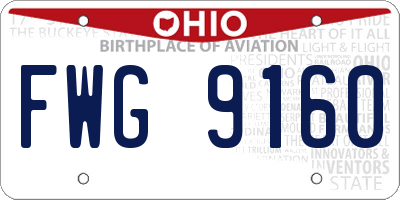 OH license plate FWG9160