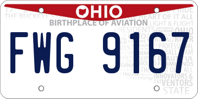 OH license plate FWG9167