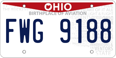 OH license plate FWG9188