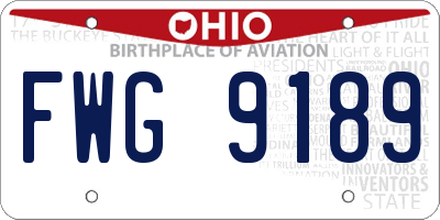 OH license plate FWG9189