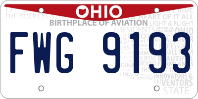 OH license plate FWG9193