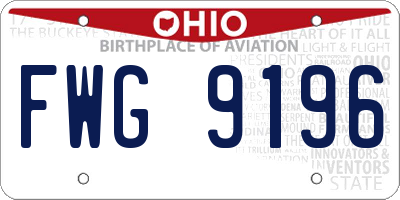 OH license plate FWG9196