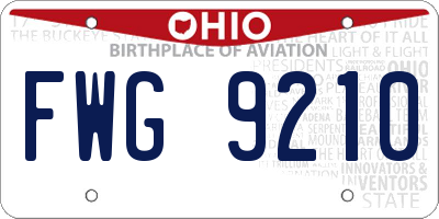 OH license plate FWG9210