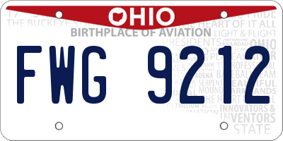 OH license plate FWG9212