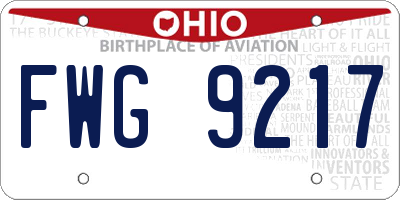 OH license plate FWG9217