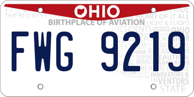 OH license plate FWG9219