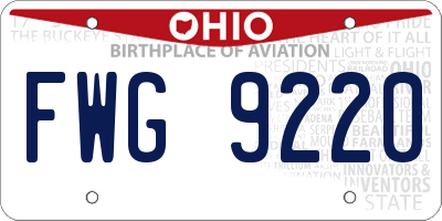 OH license plate FWG9220