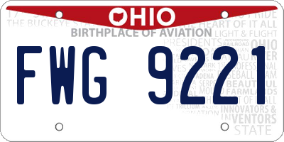 OH license plate FWG9221