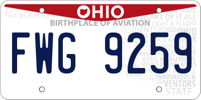 OH license plate FWG9259