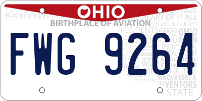 OH license plate FWG9264