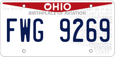 OH license plate FWG9269