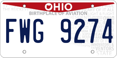 OH license plate FWG9274