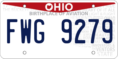 OH license plate FWG9279