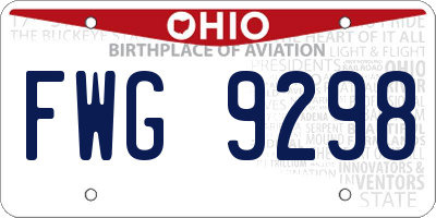 OH license plate FWG9298
