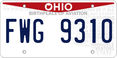 OH license plate FWG9310