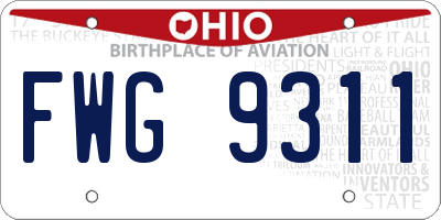 OH license plate FWG9311