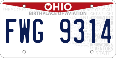 OH license plate FWG9314
