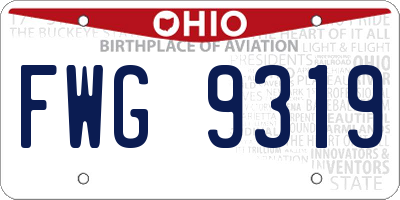 OH license plate FWG9319