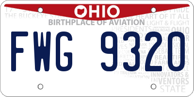 OH license plate FWG9320