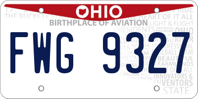 OH license plate FWG9327