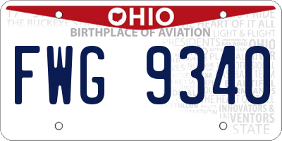 OH license plate FWG9340