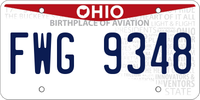 OH license plate FWG9348