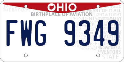 OH license plate FWG9349
