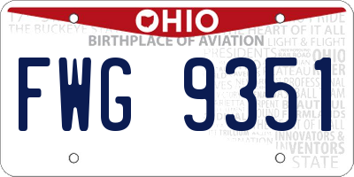 OH license plate FWG9351