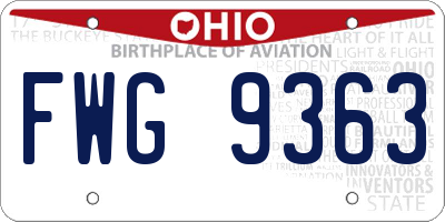 OH license plate FWG9363